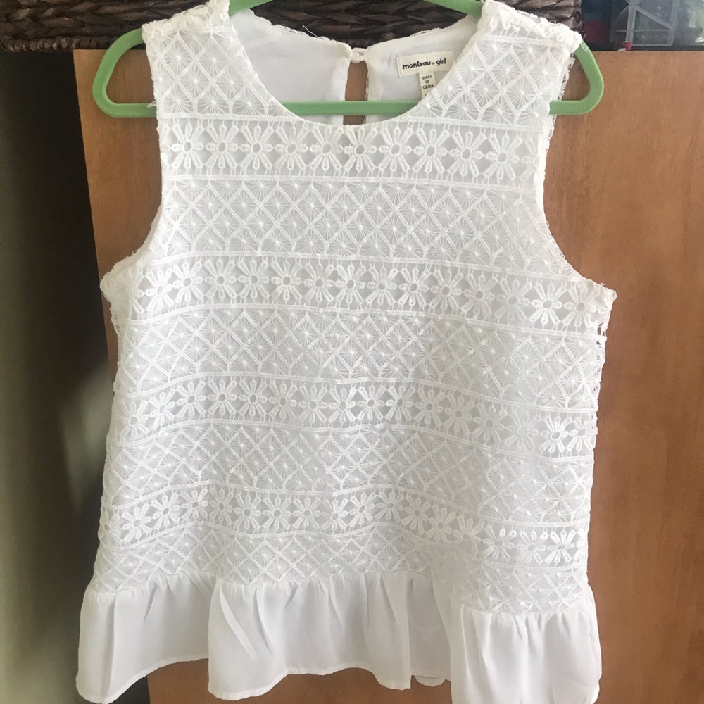 Monteau Girls Large Gorgeous White Top